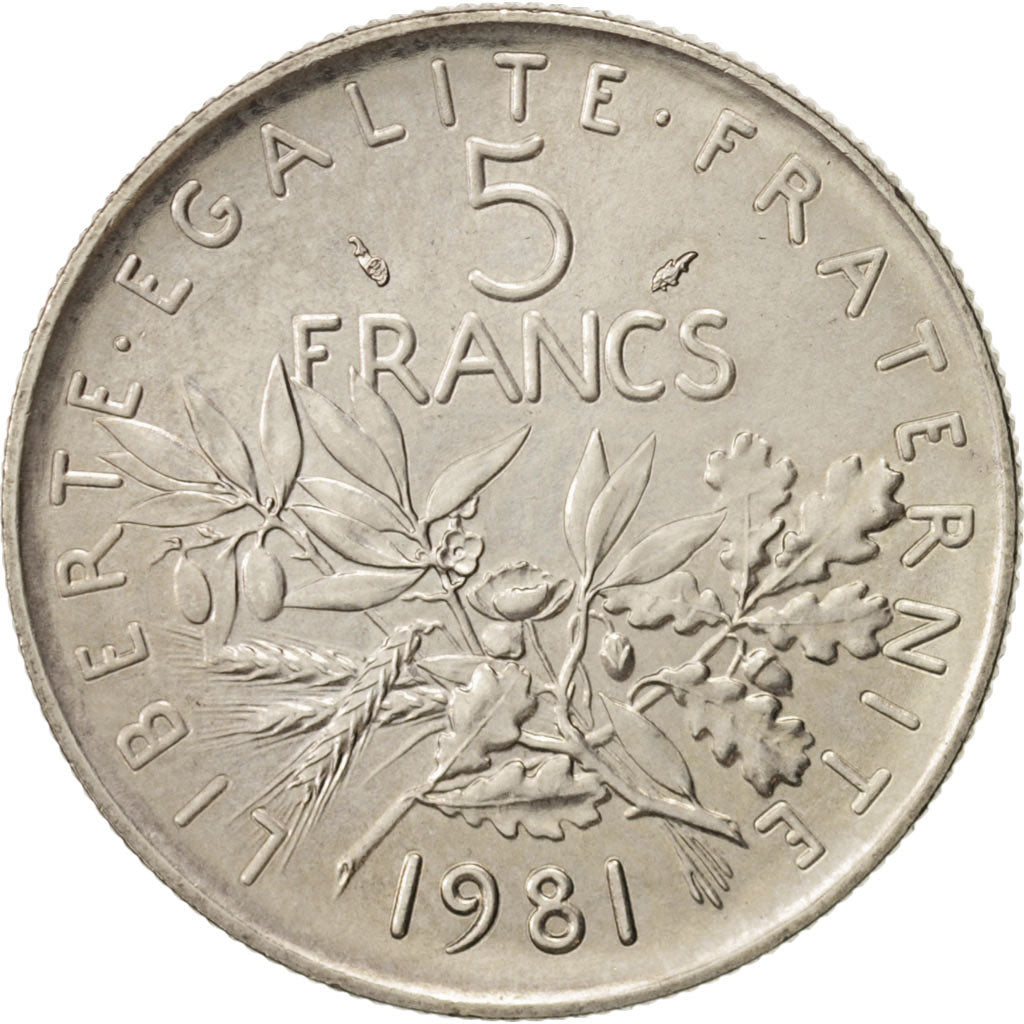 France, Semeuse, 5 Francs, 1981, Paris, MS(64), Nickel, KM:926a.1