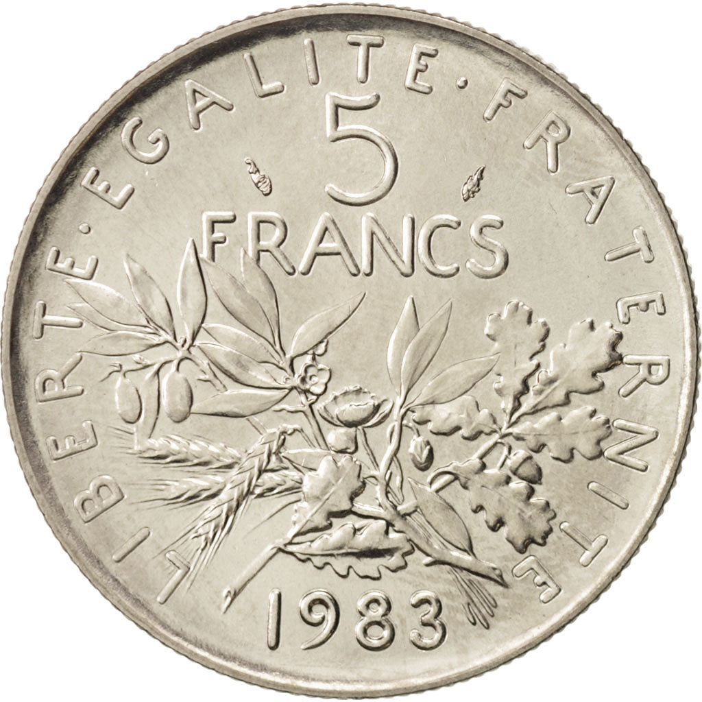 France, Semeuse, 5 Francs, 1983, Paris, MS(64), Nickel, KM:926a.1
