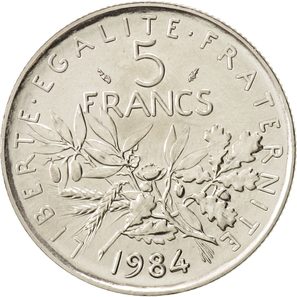 France, Semeuse, 5 Francs, 1984, Paris, MS(64), Nickel, KM:926a.1