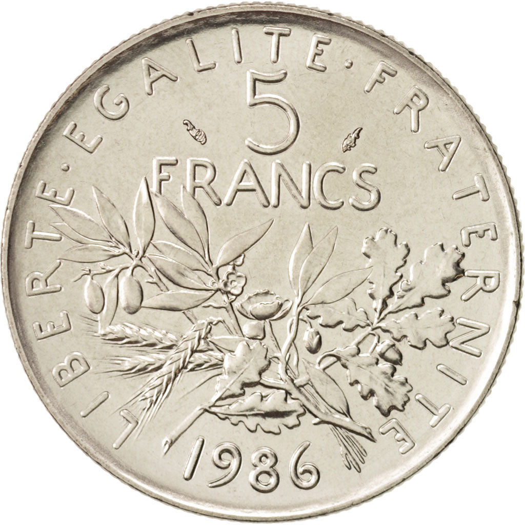 France, Semeuse, 5 Francs, 1986, Paris, MS(64), Nickel, KM:926a.1