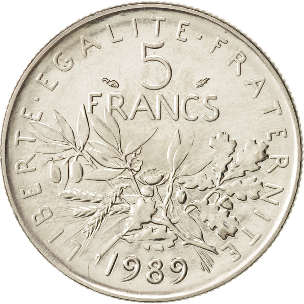 Francia, Semeuse, 5 Francs, 1989, Paris, SPL+, Nichel, KM:926a.1