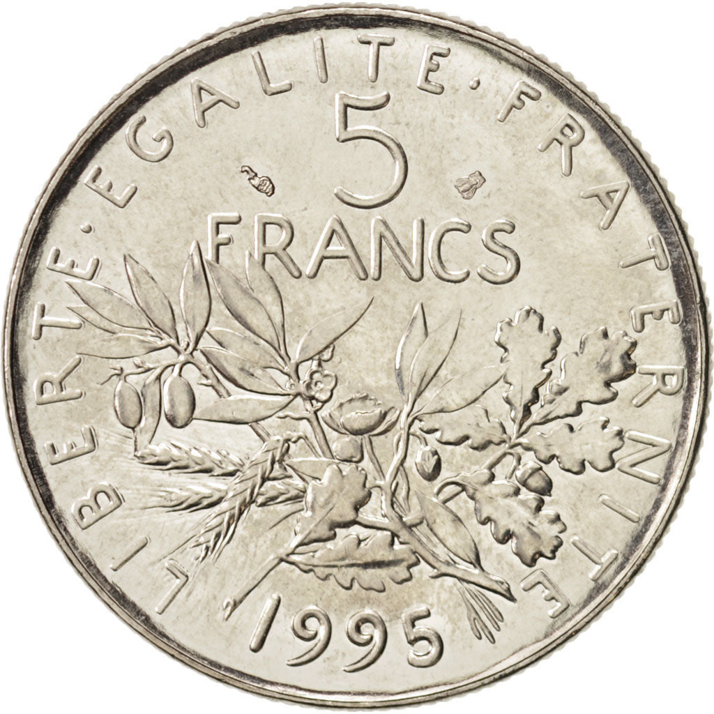 France, Semeuse, 5 Francs, 1995, Paris, MS(64), Nickel, KM:926a.1