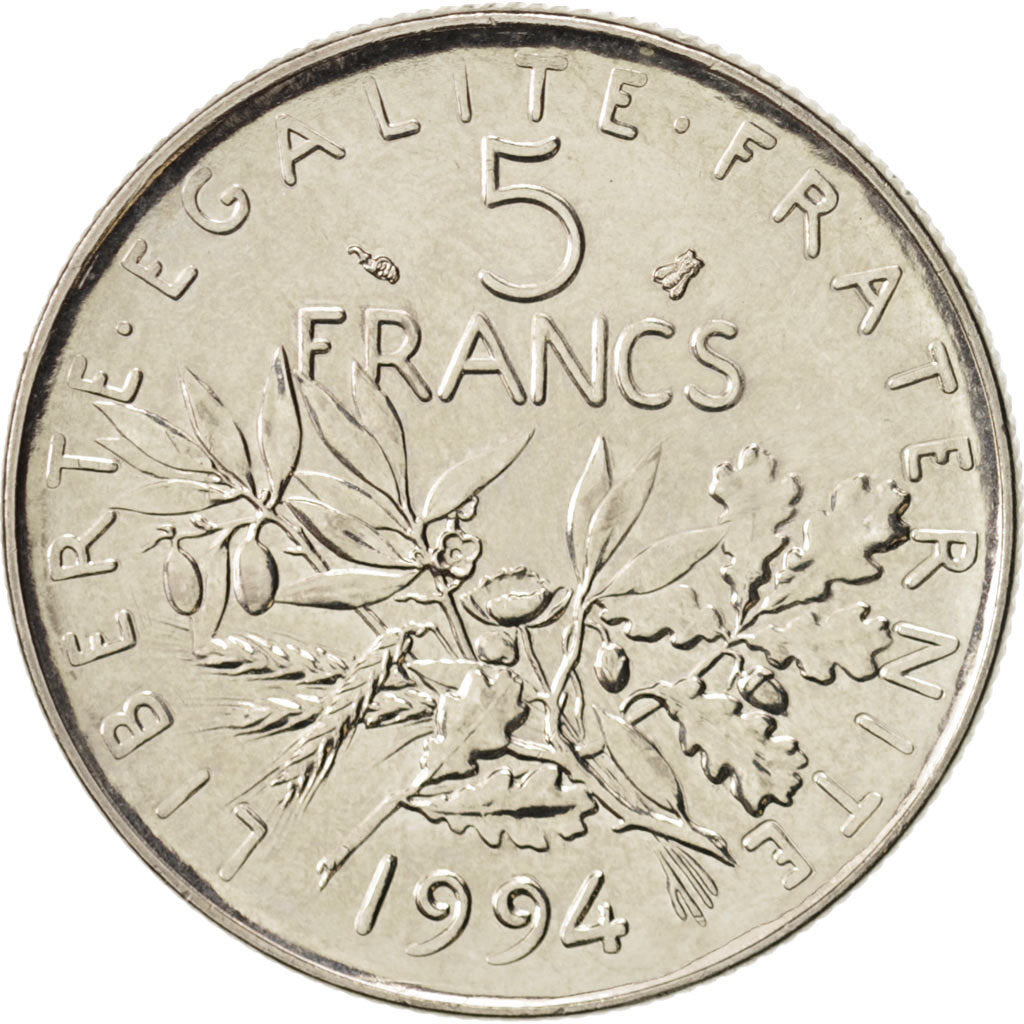 France, Semeuse, 5 Francs, 1994, Paris, MS(64), Nickel, KM:926a.1