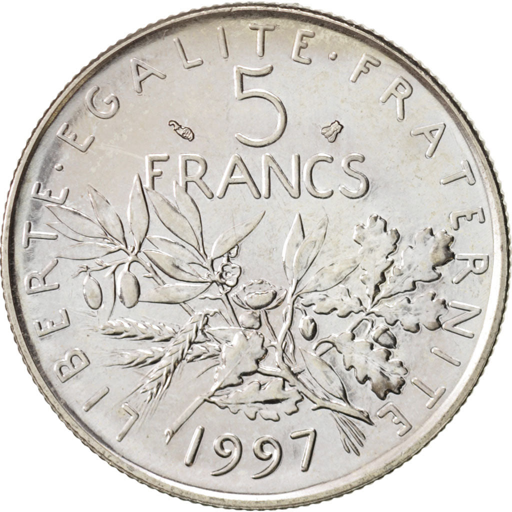 Francia, Semeuse, 5 Francs, 1997, Paris, SPL, Nichel, KM:926a.1