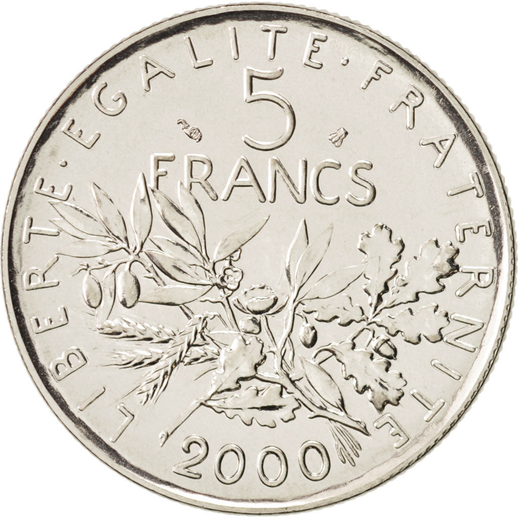 France, Semeuse, 5 Francs, 2000, Paris, MS(64), Nickel, KM:926a.1