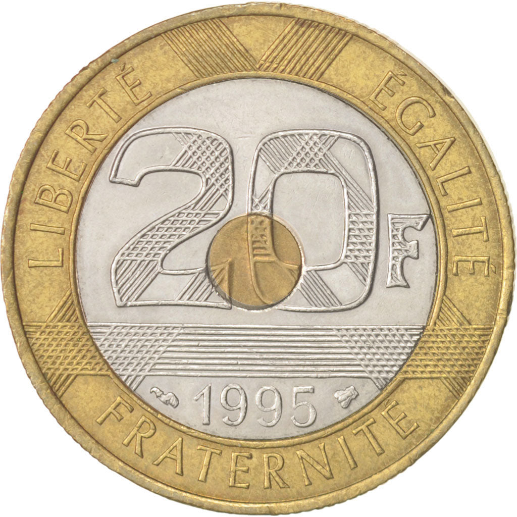 France, Mont Saint Michel, 20 Francs, 1995, Paris, AU(50-53), KM:1008.2