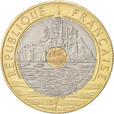France, Mont Saint Michel, 20 Francs, 1998, Paris, AU(55-58), KM:1008.2
