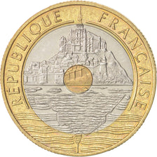 France, Mont Saint Michel, 20 Francs, 1999, Paris, AU(55-58), KM:1008.2