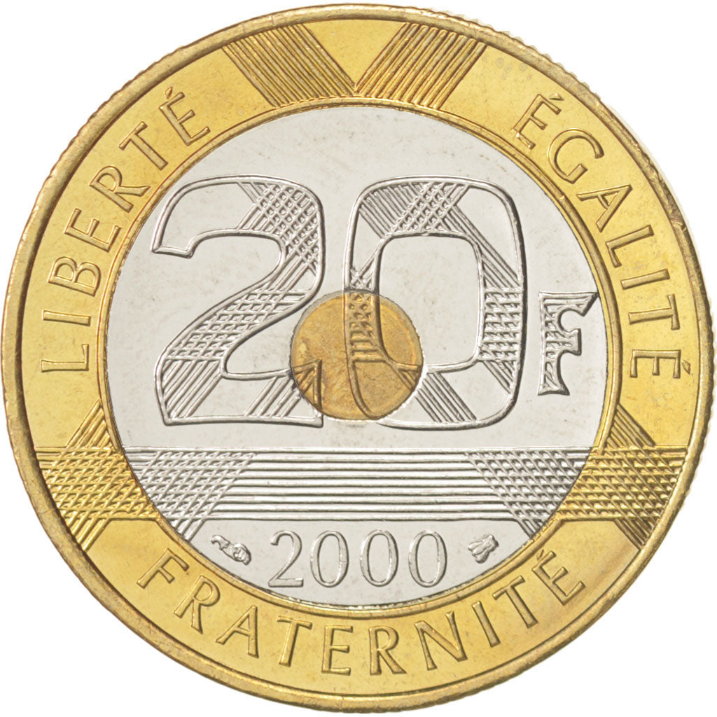 France, Mont Saint Michel, 20 Francs, 2000, Paris, MS(63), KM:1008.2