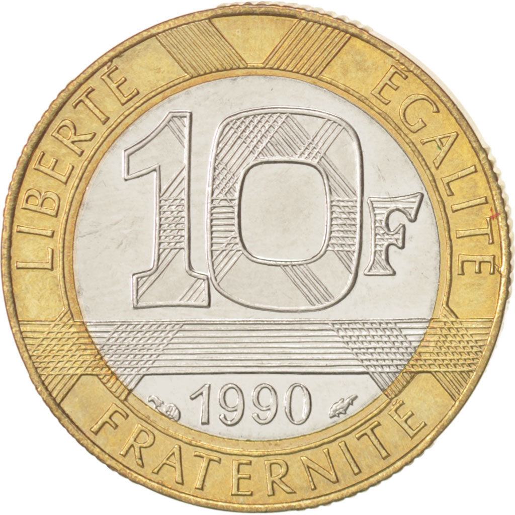 Coin, France, Génie, 10 Francs, 1990, Paris, MS(63), Bi-Metallic, KM:964.1