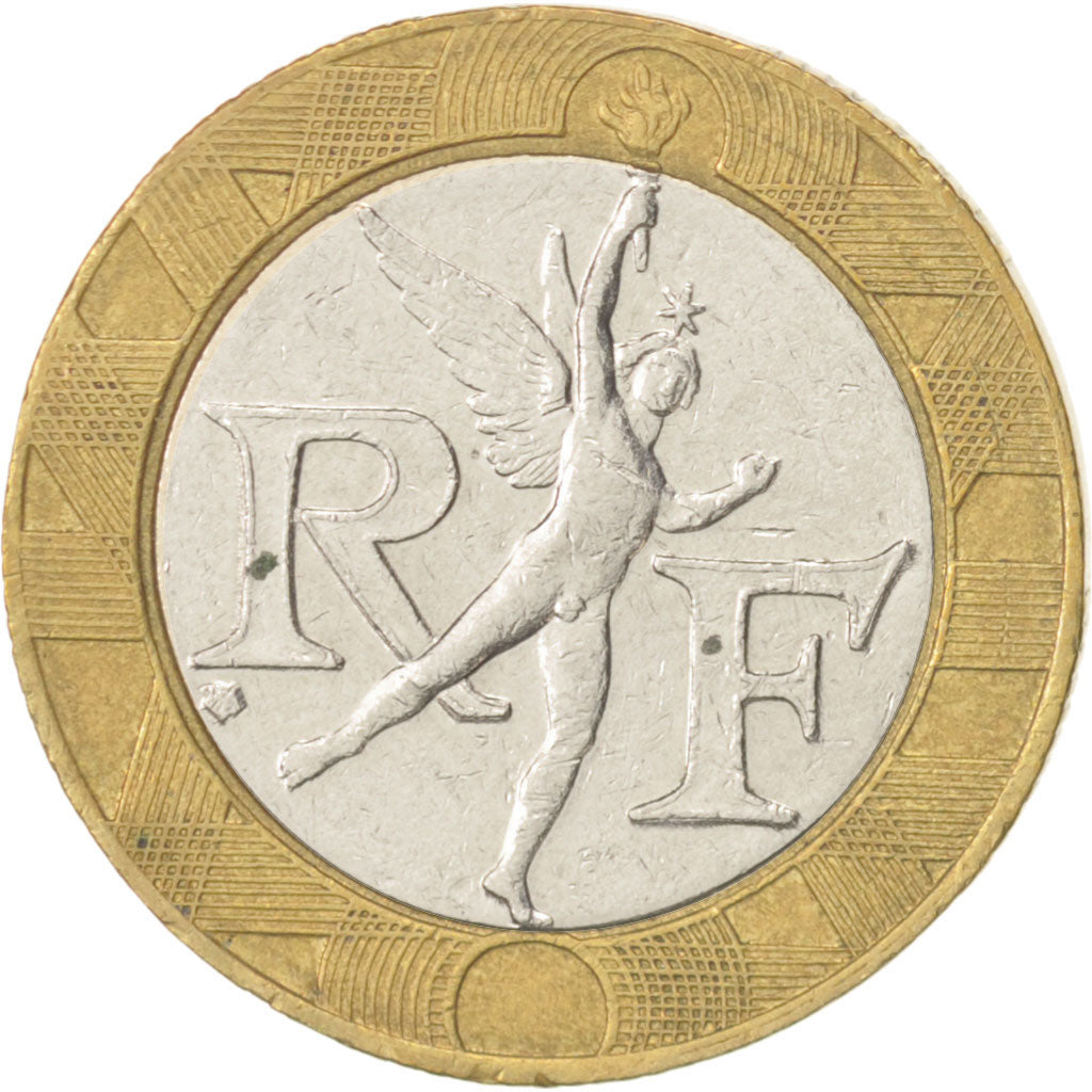 Moneta, Francia, Génie, 10 Francs, 1992, Paris, MB+, Bi-metallico, KM:964.1