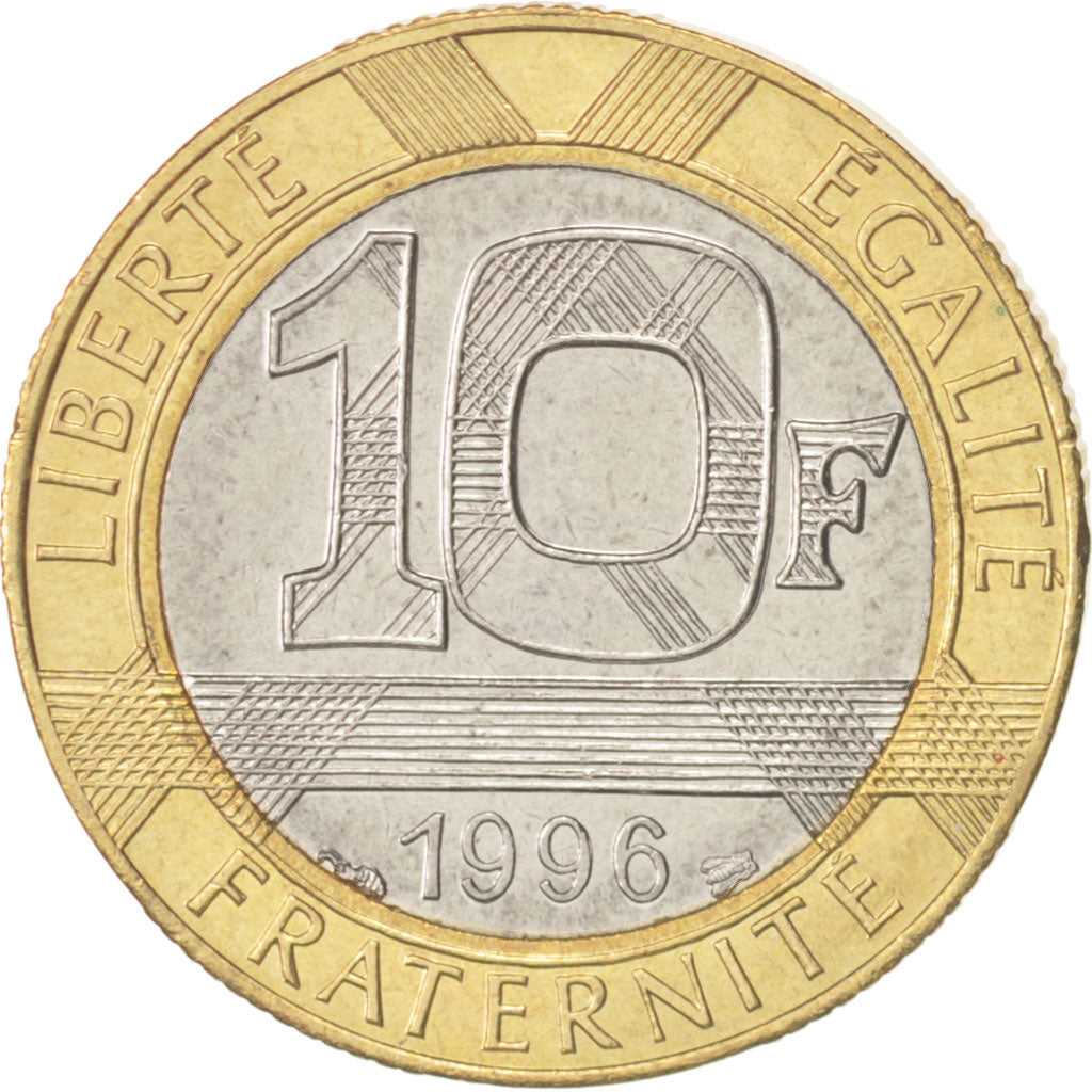 France, Génie, 10 Francs, 1996, Paris, MS(60-62), Aluminum-Bronze, KM:964.2