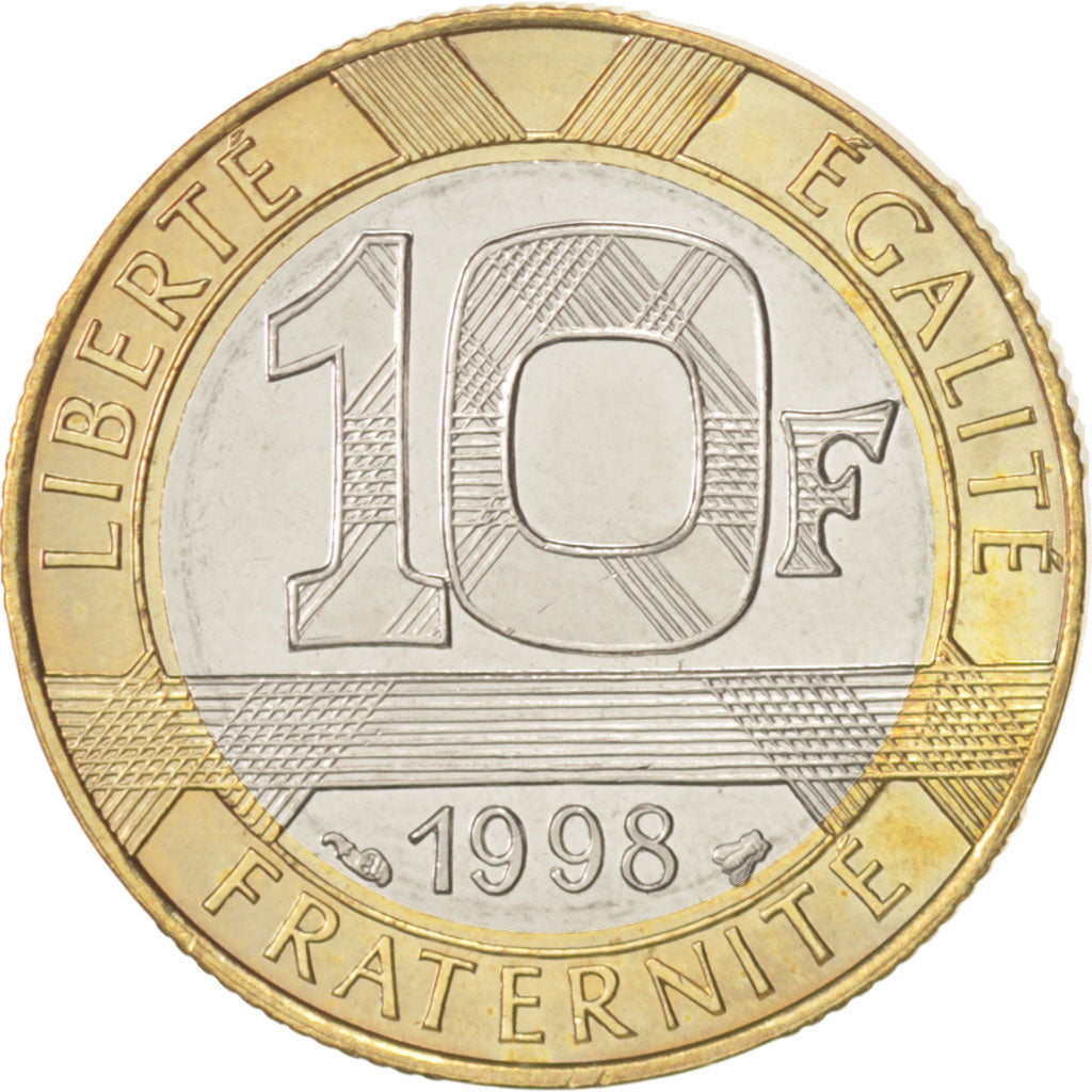 France, Génie, 10 Francs, 1998, Paris, MS(63), Aluminum-Bronze, KM:964.2