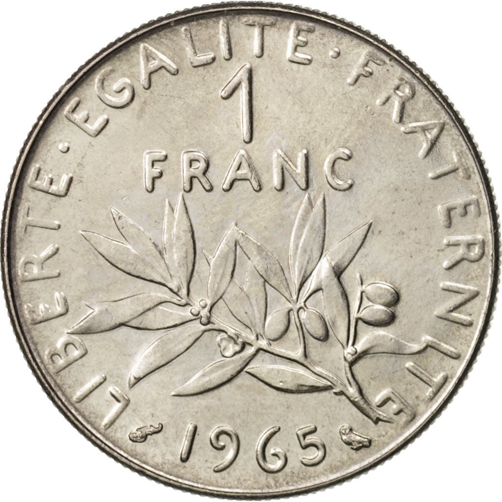 Francia, Semeuse, Franc, 1965, Paris, SC, Níquel, KM:925.1, Gadoury:474