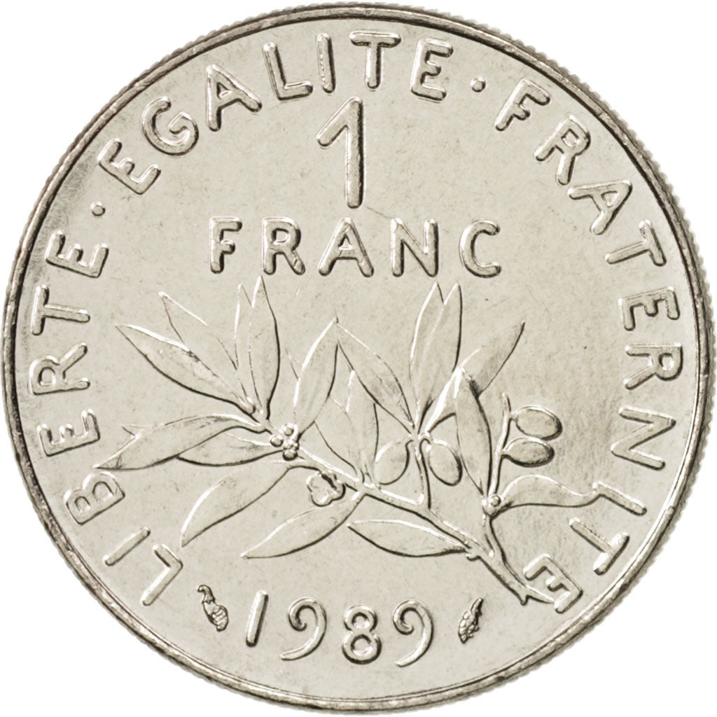 Coin, France, Semeuse, Franc, 1989, Paris, MS(63), Nickel, KM:925.1, Gadoury:474