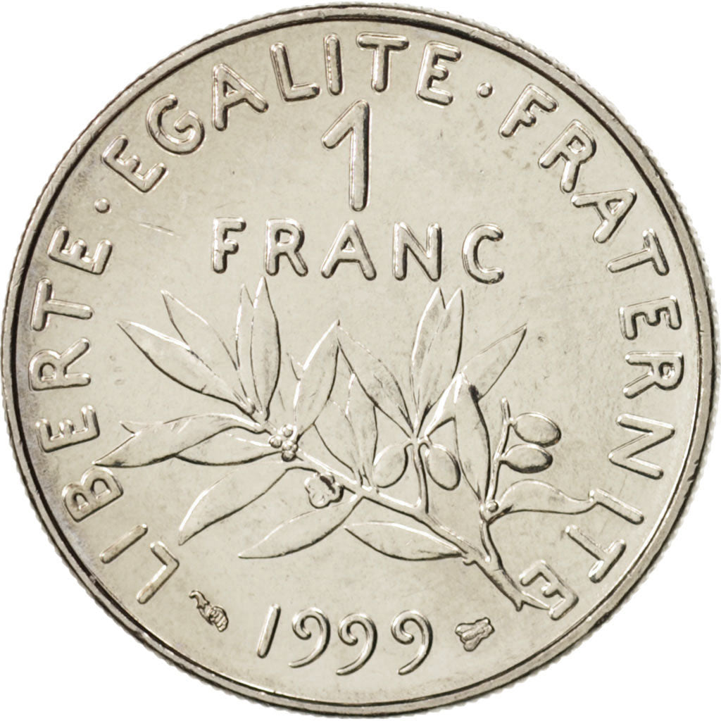 Moneta, Francia, Semeuse, Franc, 1999, Paris, SPL, Nichel, KM:925.1, Gadoury:474