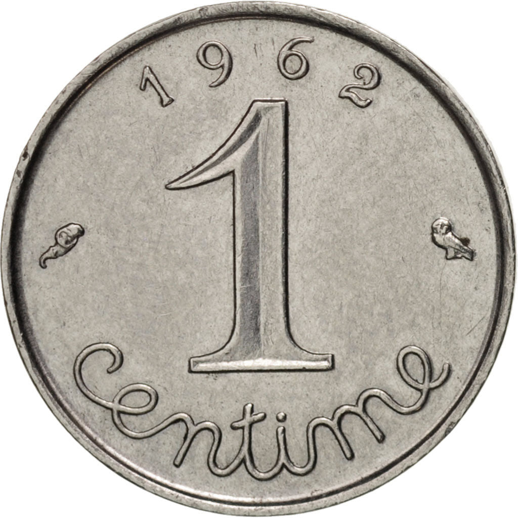 France, Épi, Centime, 1962, Paris, EF(40-45), Stainless Steel, KM:928
