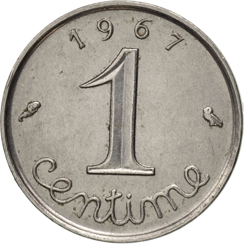 France, Épi, Centime, 1967, Paris, EF(40-45), Stainless Steel, KM:928