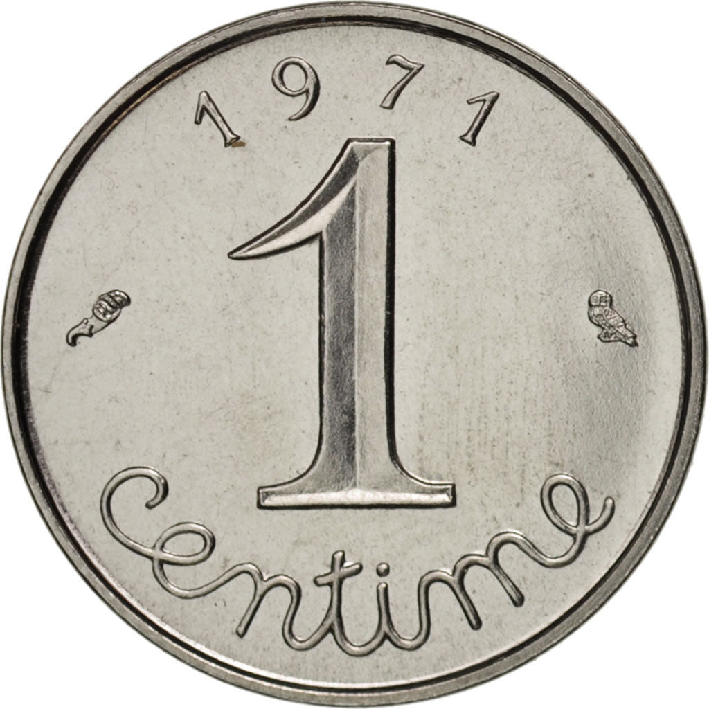 Coin, France, Épi, Centime, 1971, Paris, MS(63), Stainless Steel, KM:928