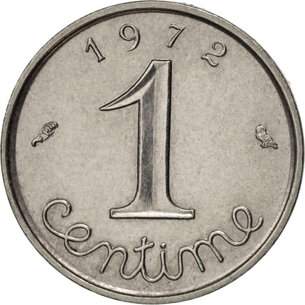 France, Épi, Centime, 1972, Paris, AU(50-53), Stainless Steel, KM:928