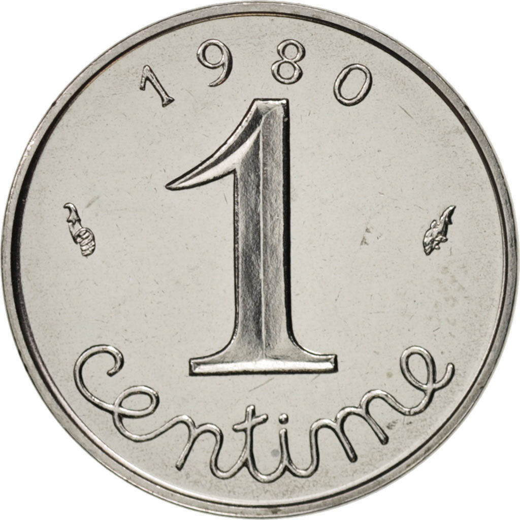 Coin, France, Épi, Centime, 1980, Paris, MS(63), Stainless Steel, KM:928
