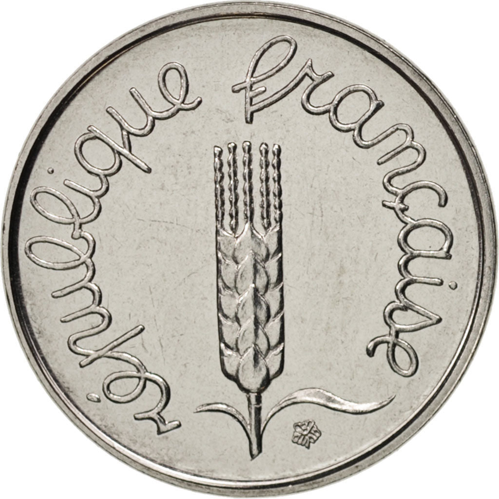 France, Épi, Centime, 1981, Paris, MS(63), Stainless Steel, KM:928, Gadoury:91