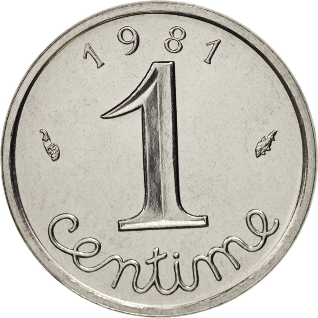 France, Épi, Centime, 1981, Paris, MS(63), Stainless Steel, KM:928, Gadoury:91