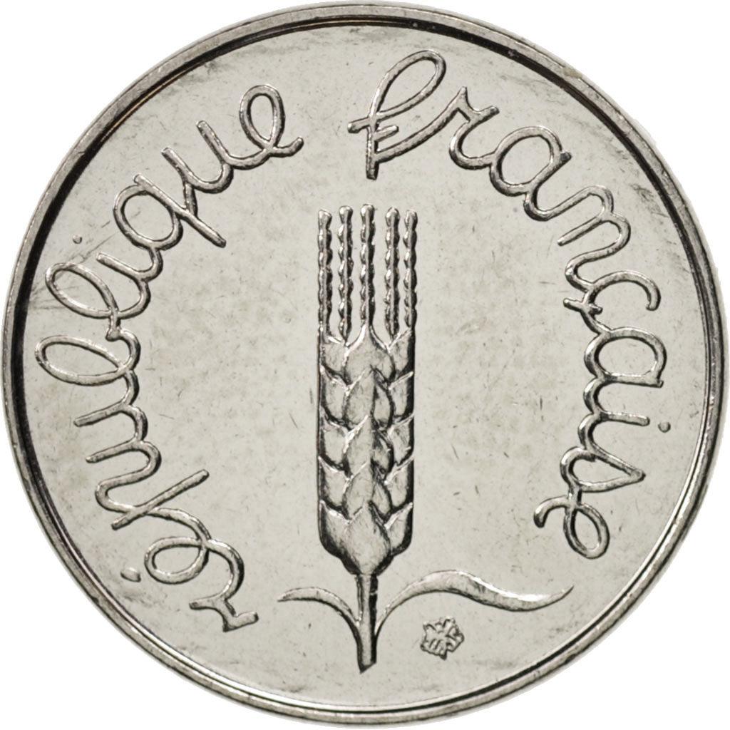 France, Épi, Centime, 1989, Paris, MS(60-62), Stainless Steel, KM:928