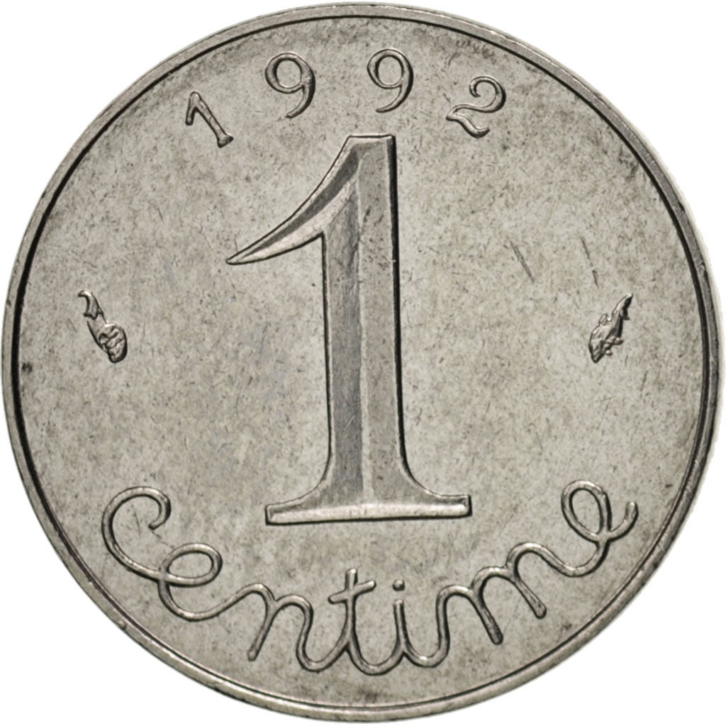 Frankreich, Épi, Centime, 1992, Paris, VZ, Stainless Steel, KM:928