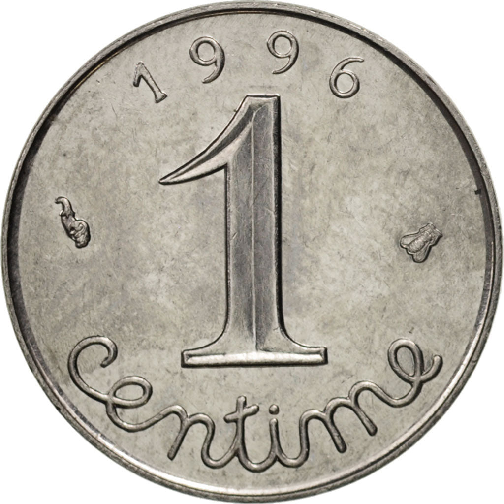 France, Épi, Centime, 1996, Paris, AU(55-58), Stainless Steel, KM:928