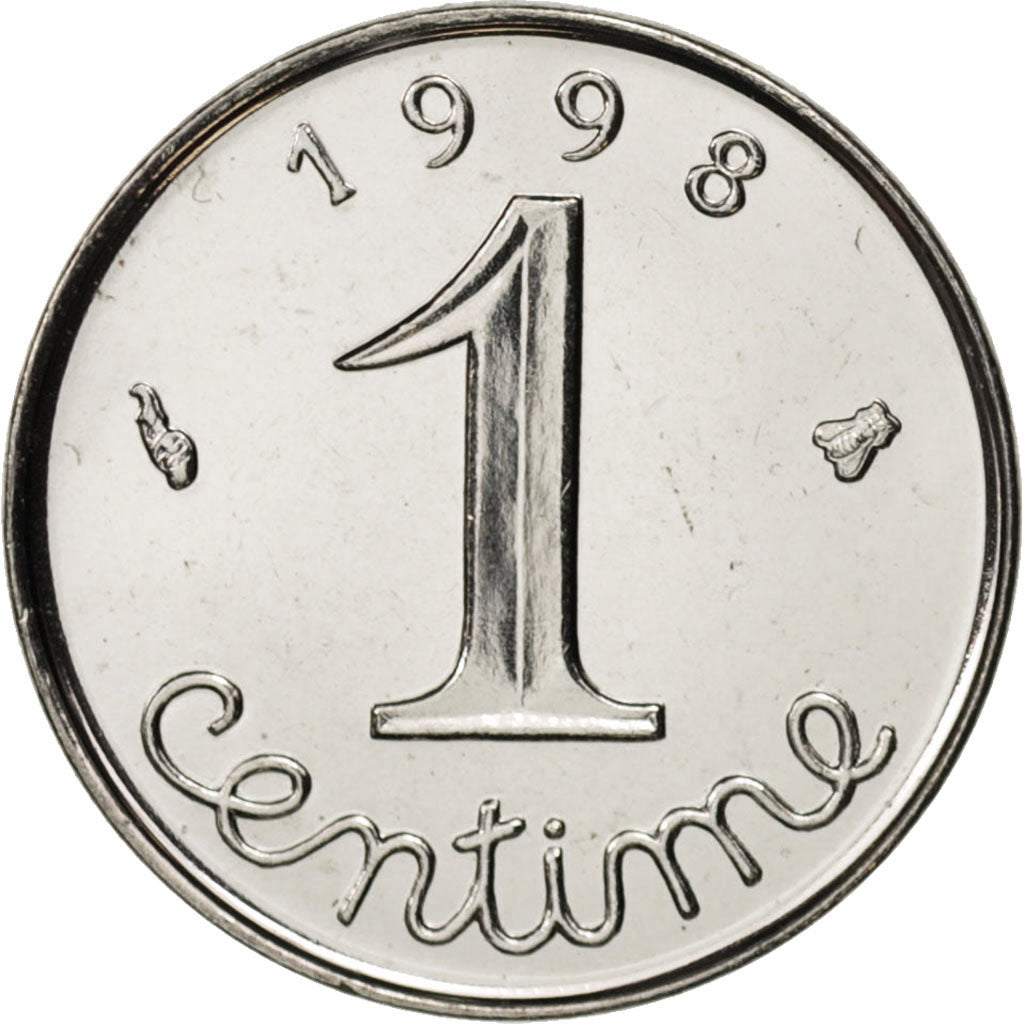 Coin, France, Épi, Centime, 1998, Paris, MS(63), Stainless Steel, KM:928