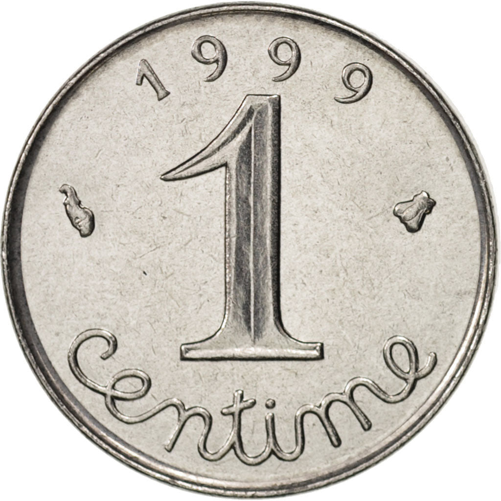 France, Épi, Centime, 1999, Paris, MS(63), Stainless Steel, KM:928, Gadoury:91