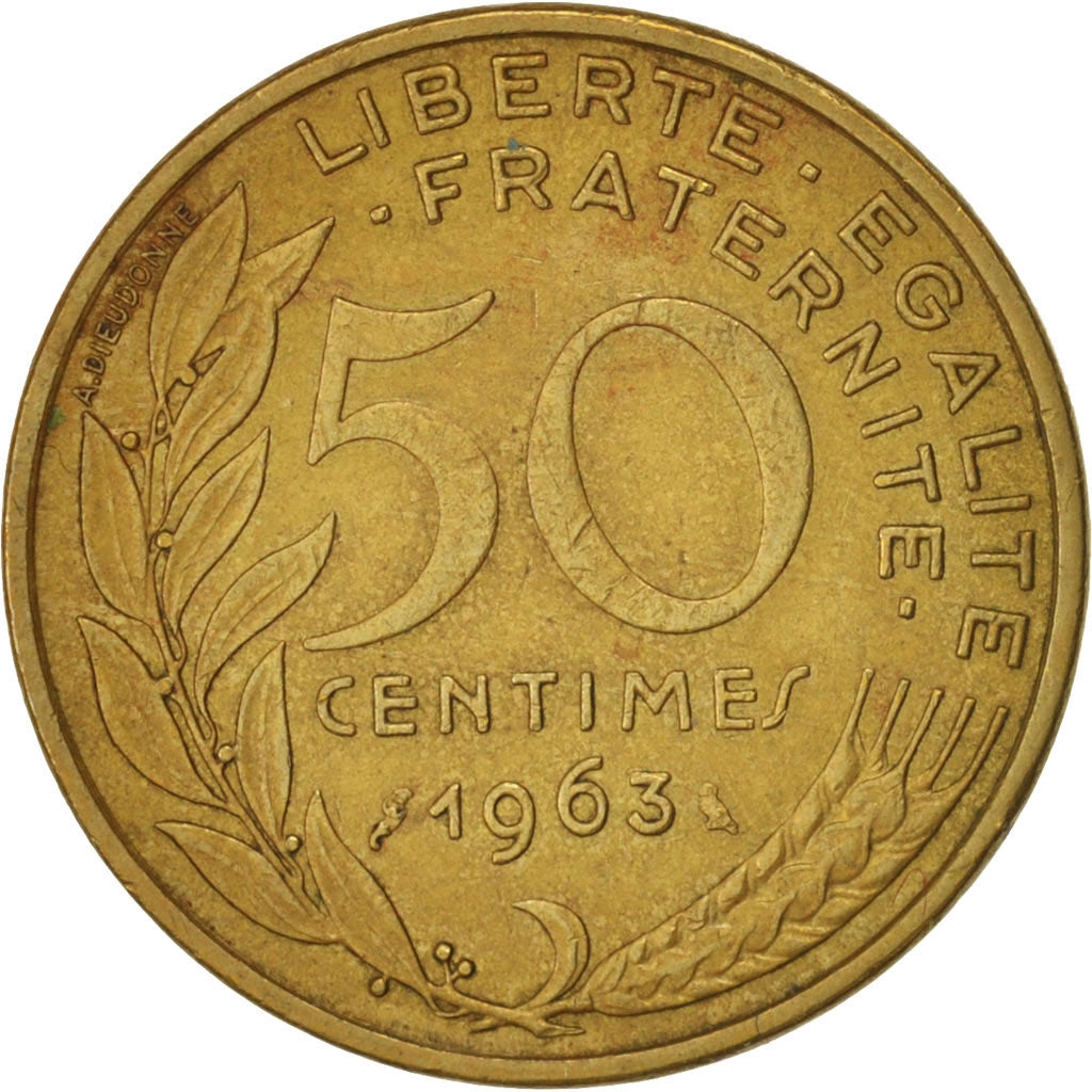 Coin, France, Marianne, 50 Centimes, 1963, Paris, EF(40-45), Aluminum-Bronze