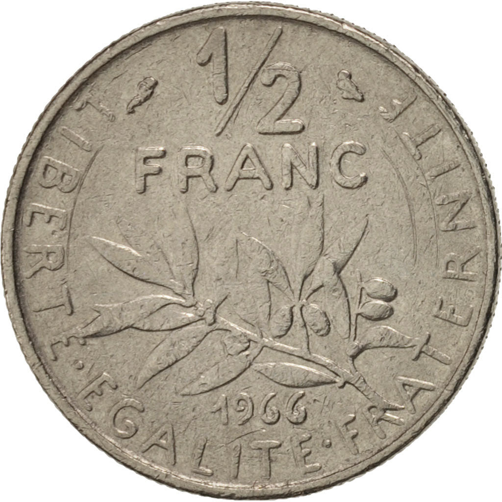 France, Semeuse, 1/2 Franc, 1966, Paris, EF(40-45), Nickel, KM:931.1
