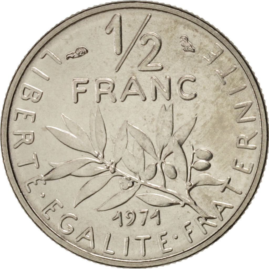 Moneta, Francia, Semeuse, 1/2 Franc, 1971, Paris, SPL, Nichel, KM:931.1