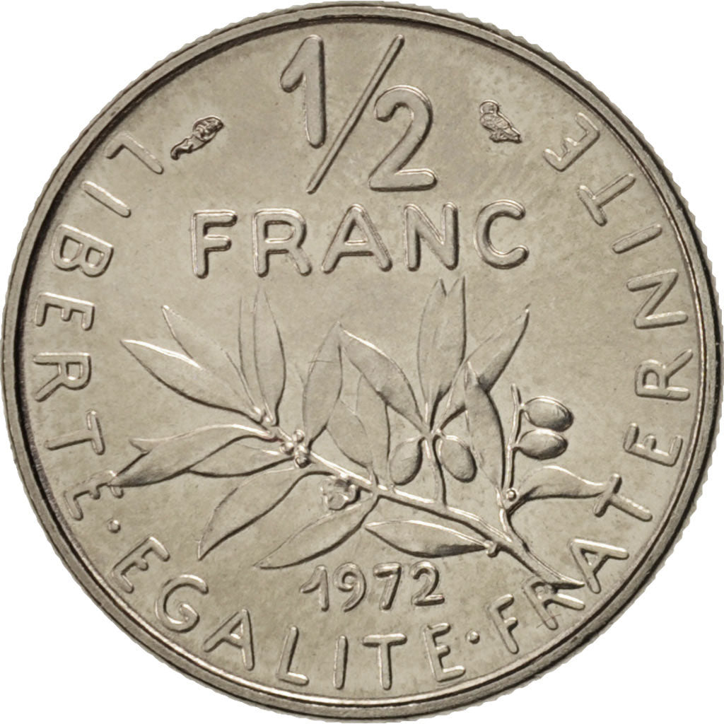 Moneta, Francia, Semeuse, 1/2 Franc, 1972, Paris, SPL, Nichel, KM:931.1