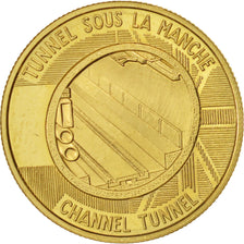 France, Medal, Tunnel sous la Manche - First Junction, 1990, MS(63), Gold