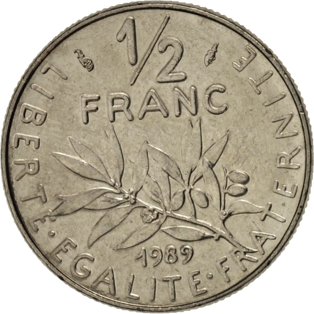 Coin, France, Semeuse, 1/2 Franc, 1989, Paris, MS(63), Nickel, KM:931.1
