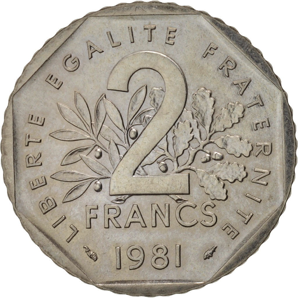 France, Semeuse, 2 Francs, 1981, Paris, MS(63), Nickel, KM:942.1, Gadoury:547