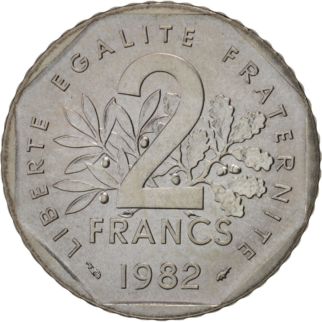 Münze, Frankreich, Semeuse, 2 Francs, 1982, Paris, UNZ, Nickel, KM:942.1