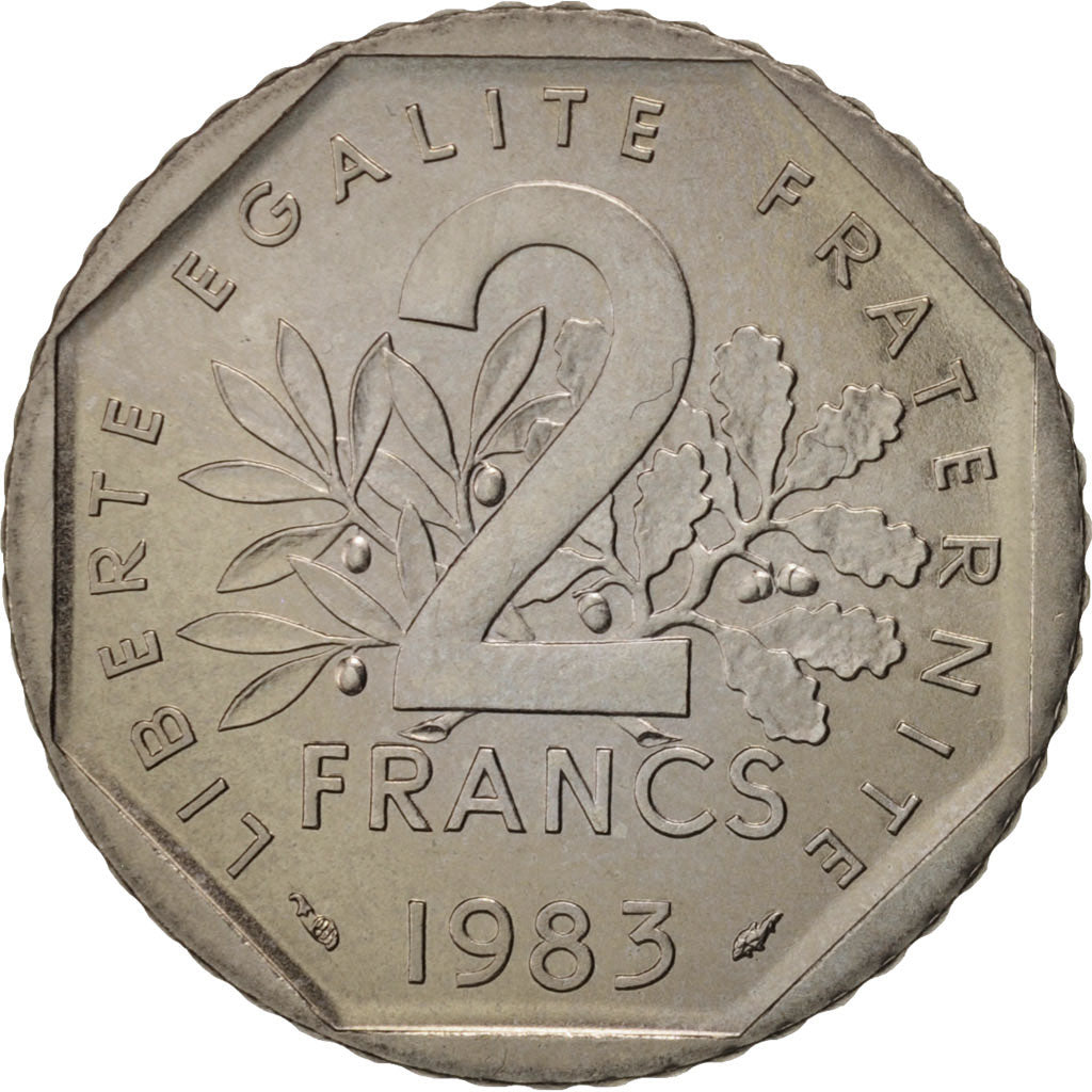 France, Semeuse, 2 Francs, 1983, Paris, MS(63), Nickel, KM:942.1, Gadoury:547