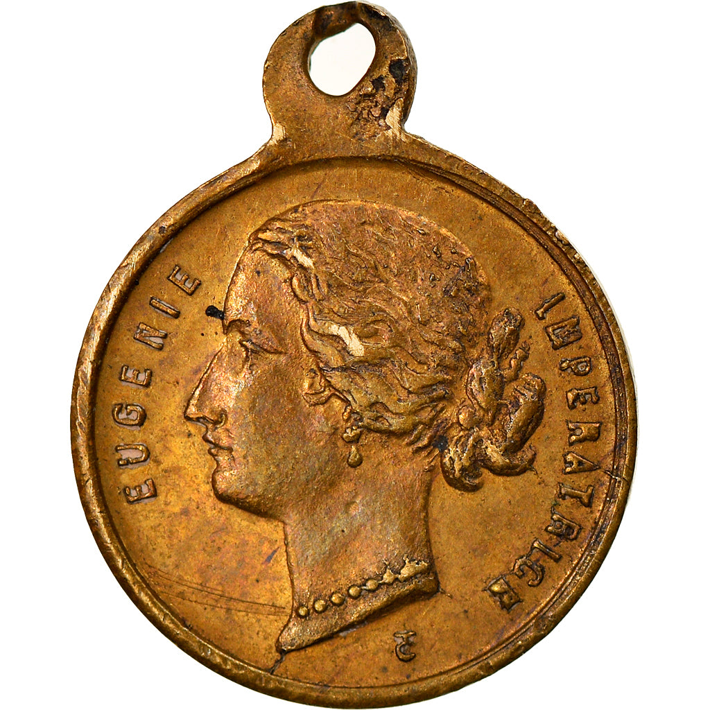France, Medal, Eugénie Impératrice, History, AU(50-53), Copper