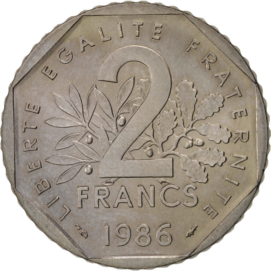 Coin, France, Semeuse, 2 Francs, 1986, Paris, MS(63), Nickel, KM:942.1