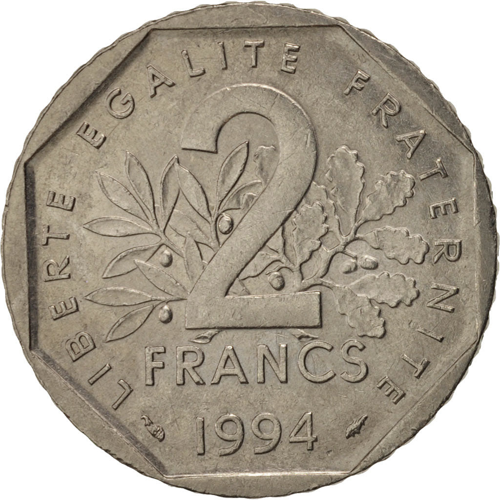 Coin, France, Semeuse, 2 Francs, 1994, Paris, EF(40-45), Nickel, KM:942.1