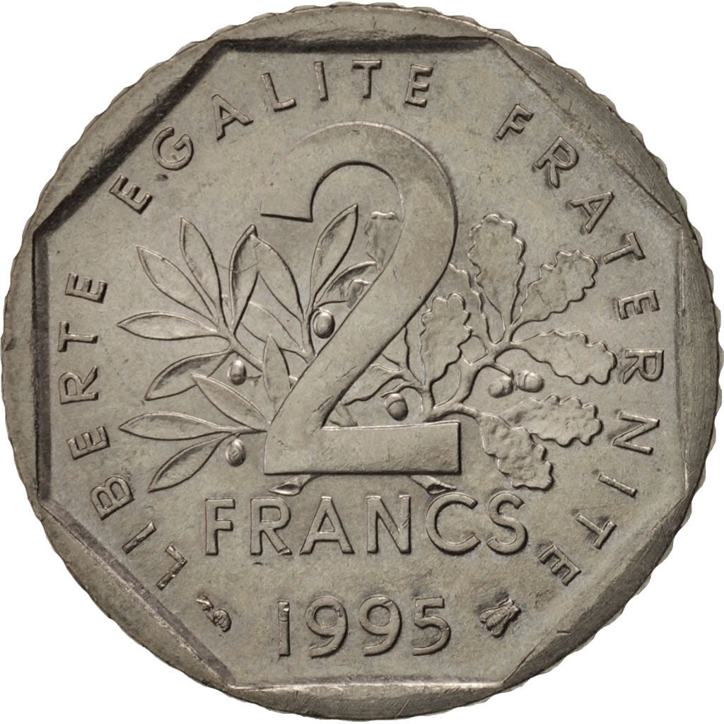 Francia, Semeuse, 2 Francs, 1995, Paris, EBC, Níquel, KM:942.1, Gadoury:547