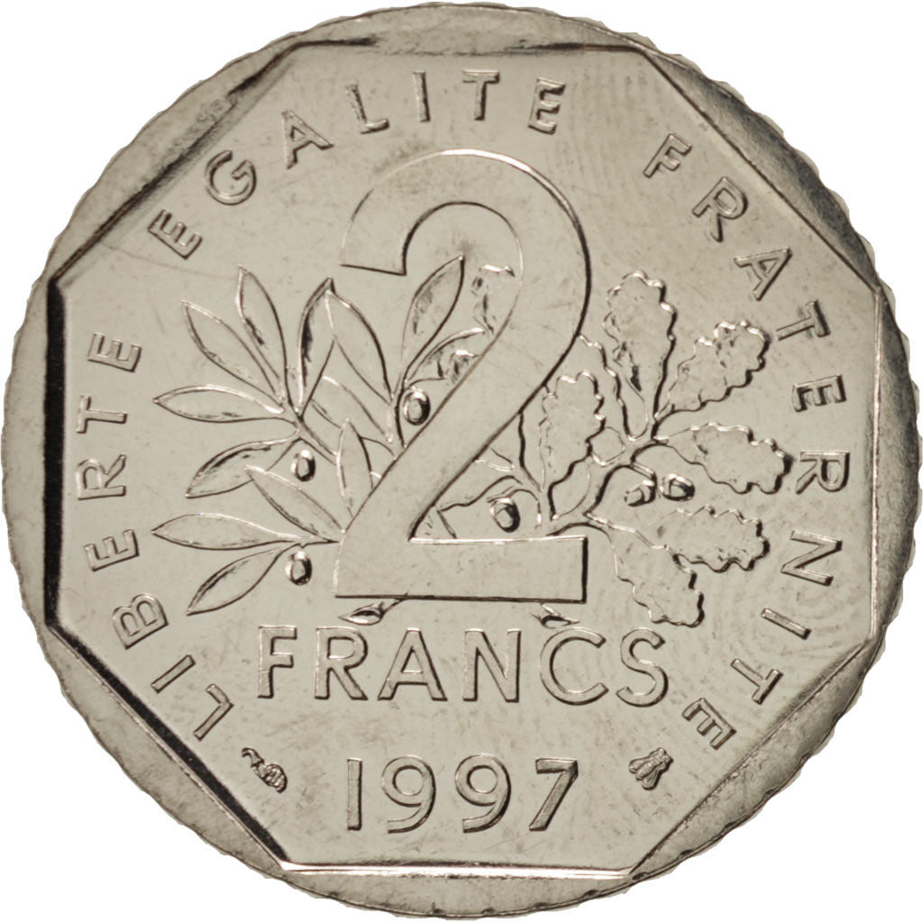 Coin, France, Semeuse, 2 Francs, 1997, Paris, MS(63), Nickel, KM:942.1