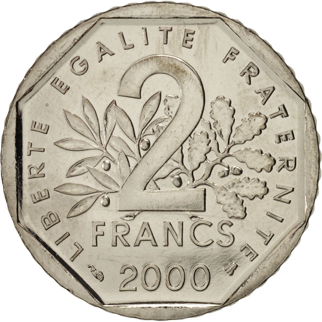 Coin, France, Semeuse, 2 Francs, 2000, Paris, MS(63), Nickel, KM:942.1