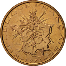 Coin, France, Mathieu, 10 Francs, 1974, Paris, MS(63), Nickel-brass, KM:940