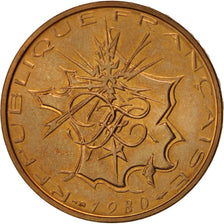 Coin, France, Mathieu, 10 Francs, 1980, Paris, MS(63), Nickel-brass, KM:940