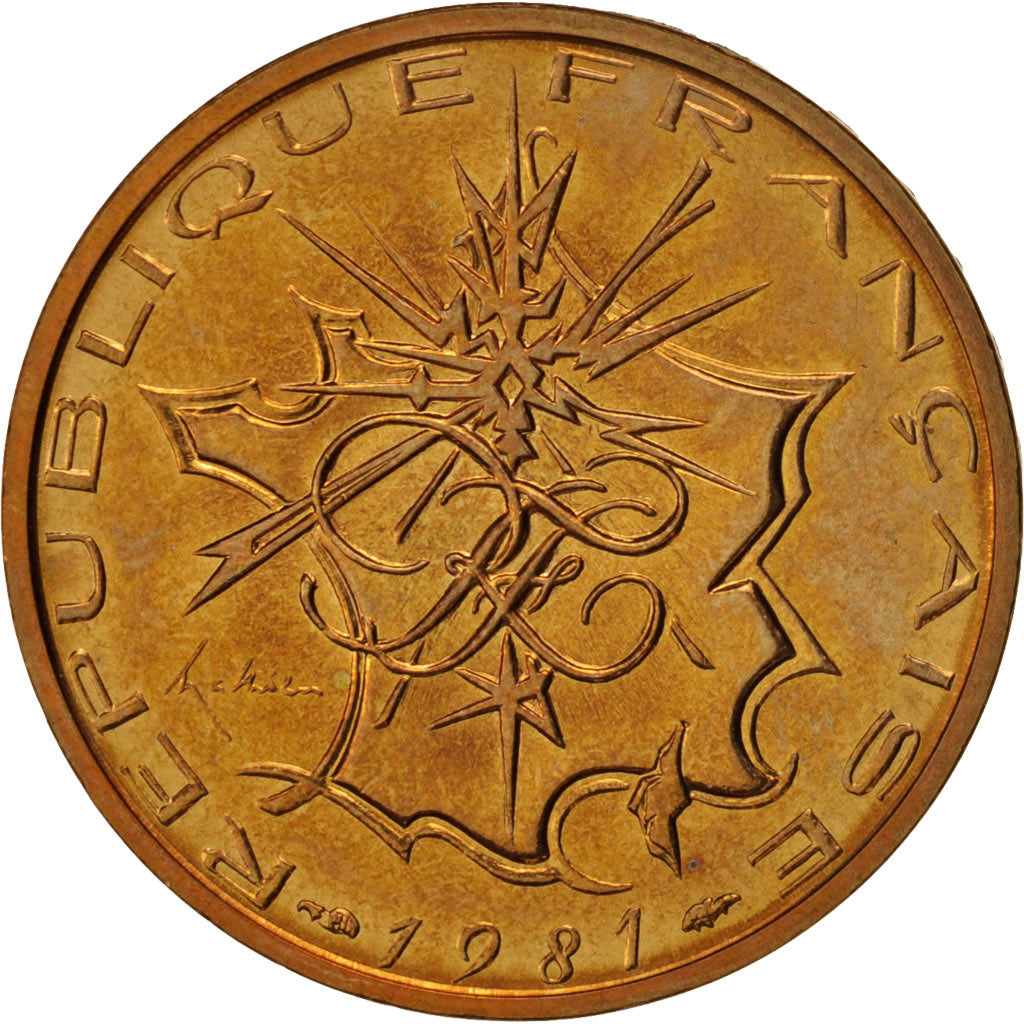 France, Mathieu, 10 Francs, 1981, Paris, MS(63), Nickel-brass, KM:940
